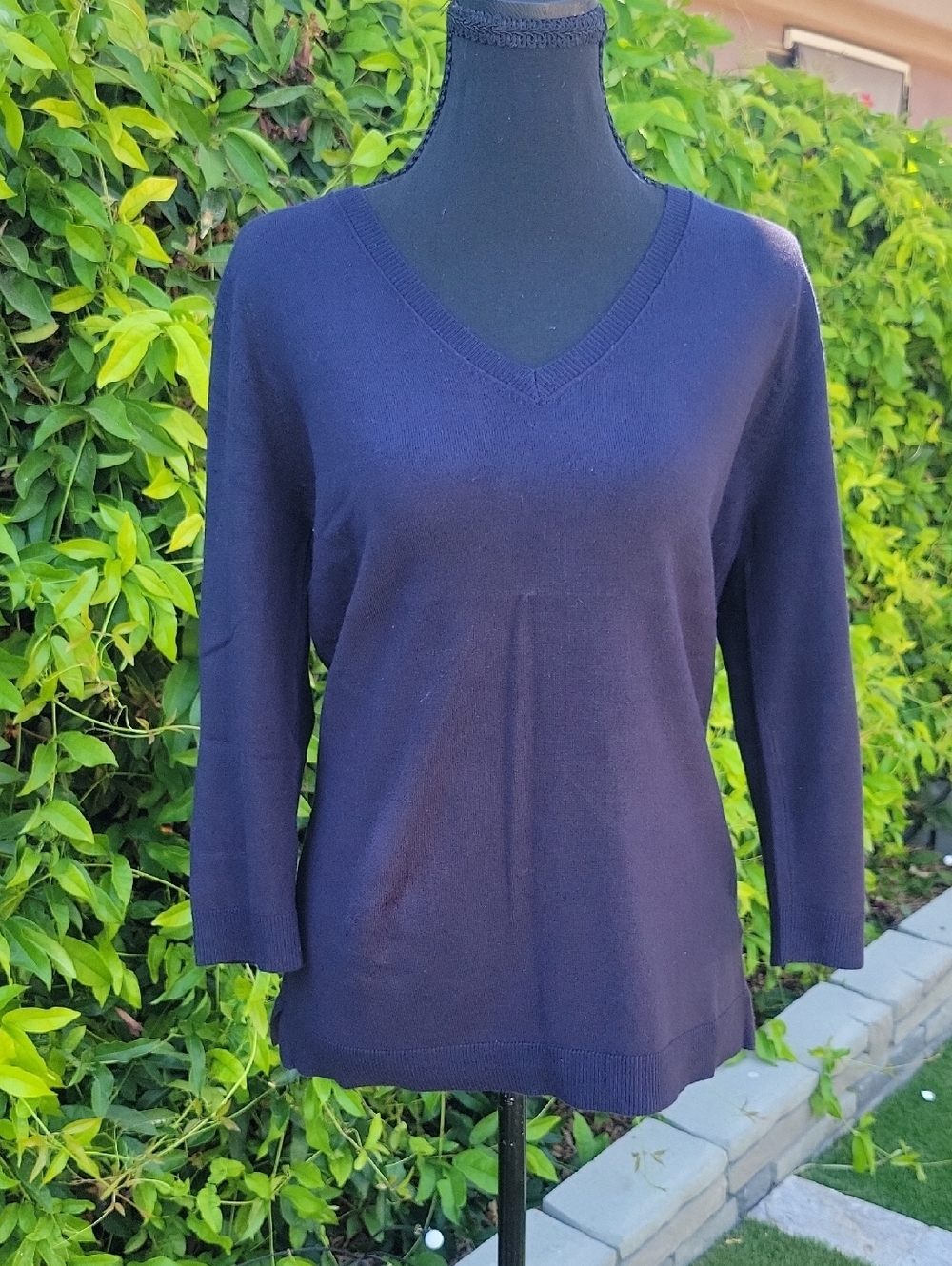525 America Deep Blue Knit Top M